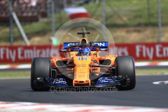 World © Octane Photographic Ltd. Formula 1 – Hungarian GP - Practice 1. McLaren MCL33 – Fernando Alonso. Hungaroring, Budapest, Hungary. Friday 27th July 2018.