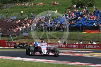 World © Octane Photographic Ltd. Formula 1 – Hungarian GP - Practice 1. Sahara Force India VJM11 - Sergio Perez and Renault Sport F1 Team RS18 – Carlos Sainz. Hungaroring, Budapest, Hungary. Friday 27th July 2018.