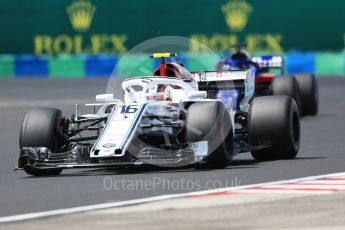 World © Octane Photographic Ltd. Formula 1 – Hungarian GP - Practice 3. Alfa Romeo Sauber F1 Team C37 – Charles Leclerc and Scuderia Toro Rosso STR13 – Brendon Hartley. Hungaroring, Budapest, Hungary. Saturday 28th July 2018.