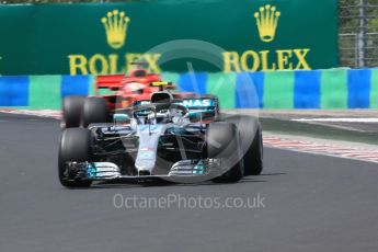 World © Octane Photographic Ltd. Formula 1 – Hungarian GP - Practice 3. Mercedes AMG Petronas Motorsport AMG F1 W09 EQ Power+ - Valtteri Bottas and Scuderia Ferrari SF71-H – Sebastian Vettel. Hungaroring, Budapest, Hungary. Saturday 28th July 2018.