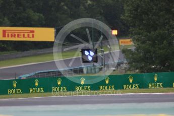 World © Octane Photographic Ltd. Formula 1 – Hungarian GP - Qualifying. Wet track electronic board. Hungaroring, Budapest, Hungary. Saturday 28th July 2018.