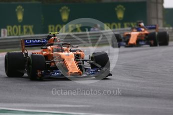 World © Octane Photographic Ltd. Formula 1 – Hungarian GP - Qualifying. McLaren MCL33 – Stoffel Vandoorne and Fernando Alonso. Hungaroring, Budapest, Hungary. Saturday 28th July 2018.