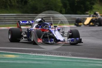 World © Octane Photographic Ltd. Formula 1 – Hungarian GP - Qualifying. Scuderia Toro Rosso STR13 – Brendon Hartley and Renault Sport F1 Team RS18 – Nico Hulkenberg. Hungaroring, Budapest, Hungary. Saturday 28th July 2018.