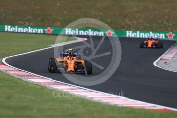 World © Octane Photographic Ltd. Formula 1 – Hungarian GP - Qualifying. McLaren MCL33 – Stoffel Vandoorne and Fernando Alonso. Hungaroring, Budapest, Hungary. Saturday 28th July 2018.