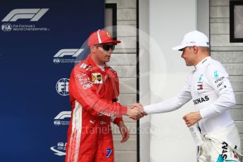 World © Octane Photographic Ltd. Formula 1 – Hungarian GP - Qualifying. Mercedes AMG Petronas Motorsport AMG F1 W09 EQ Power+ - Valtteri Bottas and Scuderia Ferrari SF71-H – Kimi Raikkonen. Hungaroring, Budapest, Hungary. Saturday 28th July 2018.