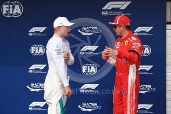 World © Octane Photographic Ltd. Formula 1 – Hungarian GP - Qualifying. Mercedes AMG Petronas Motorsport AMG F1 W09 EQ Power+ - Valtteri Bottas and Scuderia Ferrari SF71-H – Kimi Raikkonen. Hungaroring, Budapest, Hungary. Saturday 28th July 2018.