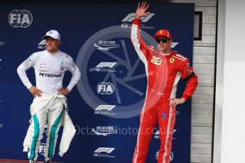 World © Octane Photographic Ltd. Formula 1 – Hungarian GP - Qualifying. Mercedes AMG Petronas Motorsport AMG F1 W09 EQ Power+ - Valtteri Bottas and Scuderia Ferrari SF71-H – Kimi Raikkonen. Hungaroring, Budapest, Hungary. Saturday 28th July 2018.