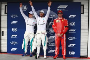 World © Octane Photographic Ltd. Formula 1 – Hungarian GP - Qualifying. Mercedes AMG Petronas Motorsport AMG F1 W09 EQ Power+ - Lewis Hamilton and Valtteri Bottas and Scuderia Ferrari SF71-H – Kimi Raikkonen. Hungaroring, Budapest, Hungary. Saturday 28th July 2018.