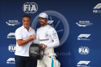 World © Octane Photographic Ltd. Formula 1 – Hungarian GP - Qualifying. Jean Alesi and Mercedes AMG Petronas Motorsport AMG F1 W09 EQ Power+ - Lewis Hamilton. Hungaroring, Budapest, Hungary. Saturday 28th July 2018.