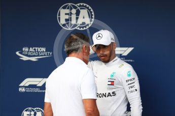 World © Octane Photographic Ltd. Formula 1 – Hungarian GP - Qualifying. Jean Alesi and Mercedes AMG Petronas Motorsport AMG F1 W09 EQ Power+ - Lewis Hamilton. Hungaroring, Budapest, Hungary. Saturday 28th July 2018.