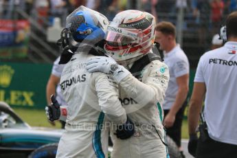 World © Octane Photographic Ltd. Formula 1 – Hungarian GP - Qualifying. Mercedes AMG Petronas Motorsport AMG F1 W09 EQ Power+ - Lewis Hamilton and Valtteri Bottas. Hungaroring, Budapest, Hungary. Saturday 28th July 2018.