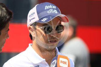 World © Octane Photographic Ltd. Formula 1 – Hungarian GP - Paddock. Sahara Force India VJM11 - Sergio Perez. Hungaroring, Budapest, Hungary. Sunday 29th July 2018.