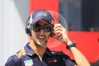 World © Octane Photographic Ltd. Formula 1 – Hungarian GP - Paddock. Aston Martin Red Bull Racing TAG Heuer RB14 – Daniel Ricciardo. Hungaroring, Budapest, Hungary. Sunday 29th July 2018.