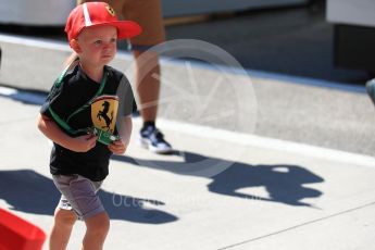 World © Octane Photographic Ltd. Formula 1 – Hungarian GP - Paddock. Scuderia Ferrari – Kimi Raikkonen son Robin. Hungaroring, Budapest, Hungary. Sunday 29th July 2018.
