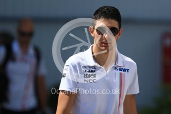 World © Octane Photographic Ltd. Formula 1 – Hungarian GP - Paddock. Sahara Force India - Esteban Ocon. Hungaroring, Budapest, Hungary. Sunday 29th July 2018.