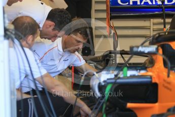World © Octane Photographic Ltd. Formula 1 – Hungarian GP - Paddock. McLaren MCL33. Hungaroring, Budapest, Hungary. Sunday 29th July 2018.