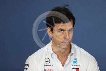 World © Octane Photographic Ltd. Formula 1 - Hungarian GP - Friday FIA Team Press Conference. Toto Wolff - Executive Director & Head of Mercedes-Benz Motorsport. Hungaroring, Budapest, Hungary. Friday 27th July 2018.