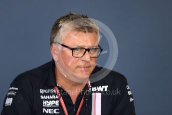 World © Octane Photographic Ltd. Formula 1 - Hungarian GP - Friday FIA Team Press Conference. Otmar Szafnauer - Chief Operating Officer of Sahara Force India. Hungaroring, Budapest, Hungary. Friday 27th July 2018.