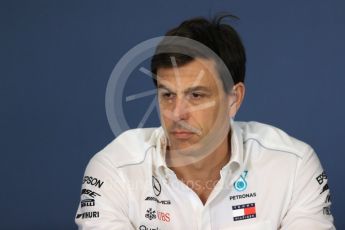 World © Octane Photographic Ltd. Formula 1 - Hungarian GP - Friday FIA Team Press Conference. Toto Wolff - Executive Director & Head of Mercedes-Benz Motorsport. Hungaroring, Budapest, Hungary. Friday 27th July 2018.