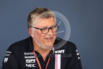 World © Octane Photographic Ltd. Formula 1 - Hungarian GP - Friday FIA Team Press Conference. Otmar Szafnauer - Chief Operating Officer of Sahara Force India. Hungaroring, Budapest, Hungary. Friday 27th July 2018.