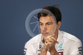 World © Octane Photographic Ltd. Formula 1 - Hungarian GP - Friday FIA Team Press Conference. Toto Wolff - Executive Director & Head of Mercedes-Benz Motorsport. Hungaroring, Budapest, Hungary. Friday 27th July 2018.