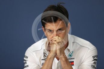 World © Octane Photographic Ltd. Formula 1 - Hungarian GP - Friday FIA Team Press Conference. Toto Wolff - Executive Director & Head of Mercedes-Benz Motorsport. Hungaroring, Budapest, Hungary. Friday 27th July 2018.