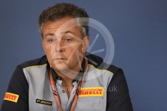 World © Octane Photographic Ltd. Formula 1 - Hungarian GP - Friday FIA Team Press Conference. Mario Isola – Pirelli Head of Car Racing. Hungaroring, Budapest, Hungary. Friday 27th July 2018.