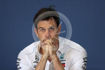 World © Octane Photographic Ltd. Formula 1 - Hungarian GP - Friday FIA Team Press Conference. Toto Wolff - Executive Director & Head of Mercedes-Benz Motorsport. Hungaroring, Budapest, Hungary. Friday 27th July 2018.