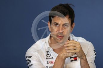 World © Octane Photographic Ltd. Formula 1 - Hungarian GP - Friday FIA Team Press Conference. Toto Wolff - Executive Director & Head of Mercedes-Benz Motorsport. Hungaroring, Budapest, Hungary. Friday 27th July 2018.