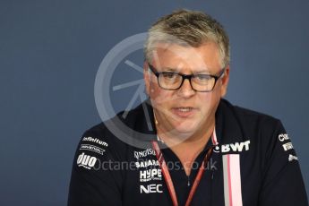 World © Octane Photographic Ltd. Formula 1 - Hungarian GP - Friday FIA Team Press Conference. Otmar Szafnauer - Chief Operating Officer of Sahara Force India. Hungaroring, Budapest, Hungary. Friday 27th July 2018.