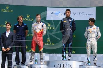 World © Octane Photographic Ltd. FIA Formula 2 (F2) – Hungarian GP - Race 2. DAMS - Alexander Albon, Campos Vexatec Racing - Luca Ghiotto and Carlin - Sergio Sette Camara. Hungaroring, Budapest, Hungary. Sunday 29th July 2018.