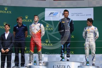 World © Octane Photographic Ltd. FIA Formula 2 (F2) – Hungarian GP - Race 2. DAMS - Alexander Albon, Campos Vexatec Racing - Luca Ghiotto and Carlin - Sergio Sette Camara. Hungaroring, Budapest, Hungary. Sunday 29th July 2018.