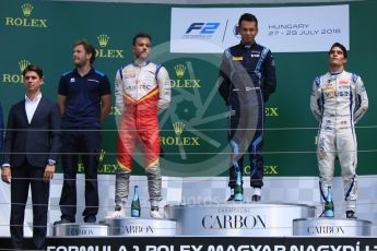 World © Octane Photographic Ltd. FIA Formula 2 (F2) – Hungarian GP - Race 2. DAMS - Alexander Albon, Campos Vexatec Racing - Luca Ghiotto and Carlin - Sergio Sette Camara. Hungaroring, Budapest, Hungary. Sunday 29th July 2018.