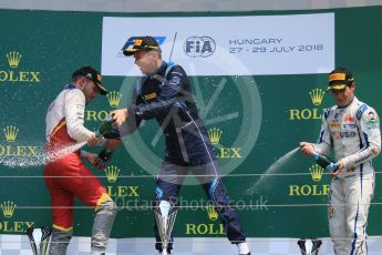 World © Octane Photographic Ltd. FIA Formula 2 (F2) – Hungarian GP - Race 2. DAMS - Alexander Albon, Campos Vexatec Racing - Luca Ghiotto and Carlin - Sergio Sette Camara. Hungaroring, Budapest, Hungary. Sunday 29th July 2018.