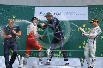 World © Octane Photographic Ltd. FIA Formula 2 (F2) – Hungarian GP - Race 2. DAMS - Alexander Albon, Campos Vexatec Racing - Luca Ghiotto and Carlin - Sergio Sette Camara. Hungaroring, Budapest, Hungary. Sunday 29th July 2018.