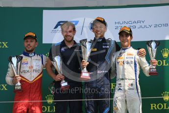 World © Octane Photographic Ltd. FIA Formula 2 (F2) – Hungarian GP - Race 2. DAMS - Alexander Albon, Campos Vexatec Racing - Luca Ghiotto and Carlin - Sergio Sette Camara. Hungaroring, Budapest, Hungary. Sunday 29th July 2018.