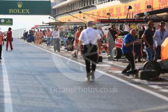 World © Octane Photographic Ltd. GP3 – Hungarian GP – Race 1. Busy evening pit lane. Hungaroring, Budapest, Hungary. Saturday 28th July 2018.