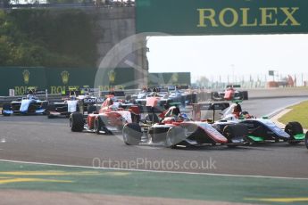 World © Octane Photographic Ltd. GP3 – Hungarian GP – Race 1. ART Grand Prix – Jake Hughes and Trident - David Beckmann. Hungaroring, Budapest, Hungary. Saturday 28th July 2018.