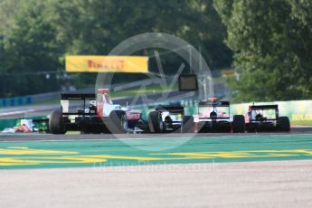 World © Octane Photographic Ltd. GP3 – Hungarian GP – Race 1. The pack heads away from Turn 2. Hungaroring, Budapest, Hungary. Saturday 28th July 2018.