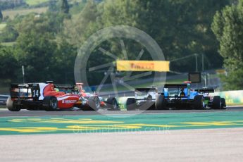 World © Octane Photographic Ltd. GP3 – Hungarian GP – Race 1. The pack heads away from Turn 2. Hungaroring, Budapest, Hungary. Saturday 28th July 2018.