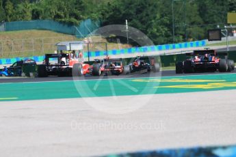 World © Octane Photographic Ltd. GP3 – Hungarian GP – Race 2. The pack head through turn 2. Hungaroring, Budapest, Hungary. Sunday 29th July 2018.