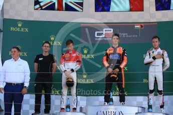 World © Octane Photographic Ltd. GP3 – Hungarian GP – Race 2. MP Motorsport - Dorian Boccolacci and ART Grand Prix - Callum Illot and Anthoine Hubert. Hungaroring, Budapest, Hungary. Sunday 29th July 2018.