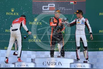 World © Octane Photographic Ltd. GP3 – Hungarian GP – Race 2. MP Motorsport - Dorian Boccolacci, ART Grand Prix - Callum Illot and Anthoine Hubert. Hungaroring, Budapest, Hungary. Sunday 29th July 2018.