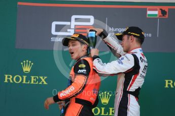 World © Octane Photographic Ltd. GP3 – Hungarian GP – Race 2. MP Motorsport - Dorian Boccolacci and ART Grand Prix - Anthoine Hubert. Hungaroring, Budapest, Hungary. Sunday 29th July 2018.