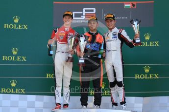 World © Octane Photographic Ltd. GP3 – Hungarian GP – Race 2. MP Motorsport - Dorian Boccolacci, ART Grand Prix - Callum Illot and Anthoine Hubert. Hungaroring, Budapest, Hungary. Sunday 29th July 2018.