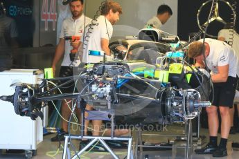 World © Octane Photographic Ltd. Formula 1 – Hungarian GP - Pitlane. Mercedes AMG Petronas Motorsport AMG F1 W09 EQ Power+. Hungaroring, Budapest, Hungary. Thursday 26th July 2018.