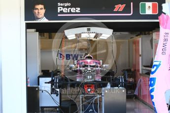 World © Octane Photographic Ltd. Formula 1 – Hungarian GP - Pitlane. Sahara Force India VJM11 - Sergio Perez. Hungaroring, Budapest, Hungary. Thursday 26th July 2018.