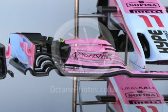 World © Octane Photographic Ltd. Formula 1 – Hungarian GP - Pitlane. Sahara Force India VJM11 - Sergio Perez. Hungaroring, Budapest, Hungary. Thursday 26th July 2018.