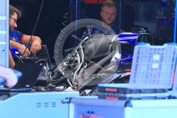World © Octane Photographic Ltd. Formula 1 – Hungarian GP - Pitlane. Scuderia Toro Rosso STR13. Hungaroring, Budapest, Hungary. Thursday 26th July 2018.
