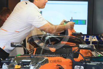 World © Octane Photographic Ltd. Formula 1 – Hungarian GP - Pitlane. McLaren MCL33. Hungaroring, Budapest, Hungary. Thursday 26th July 2018.